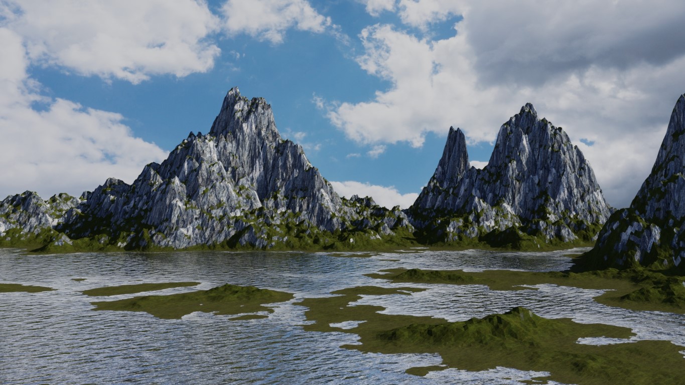 picture of Rocky Mountain Lakes (3D Render)